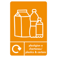 A5 Bilingual Plastics & Cartons Recycling Sticker