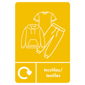 A5 Bilingual Textiles Recycling Sticker