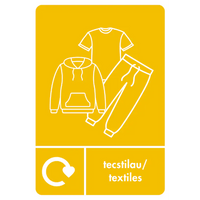 A5 Bilingual Textiles Recycling Sticker