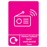 A5 Bilingual Small Electrical Items Recycling Sticker