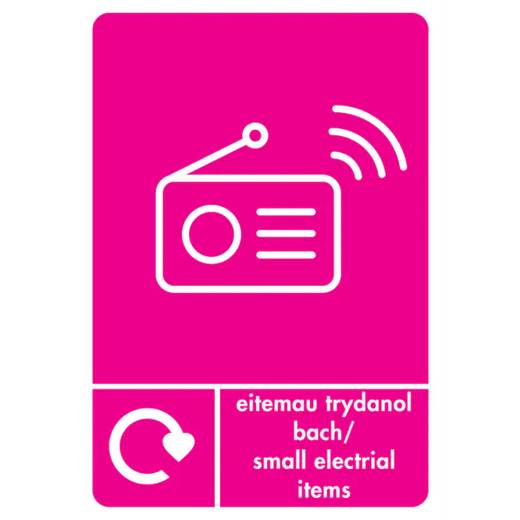 A5 Bilingual Small Electrical Items Recycling Sticker