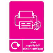 A5 Bilingual Printer Cartridges Recycling Sticker