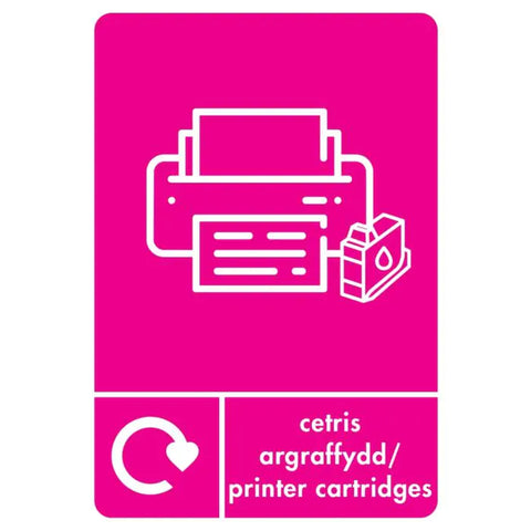 A5 Bilingual Printer Cartridges Recycling Sticker