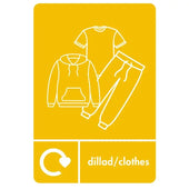 A5 Bilingual Clothes Recycling Sticker
