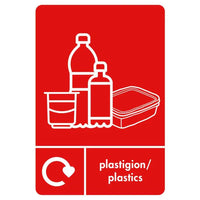 A5 Bilingual Plastic Recycling Sticker