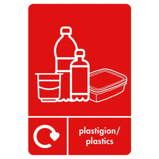 A5 Bilingual Plastic Recycling Sticker