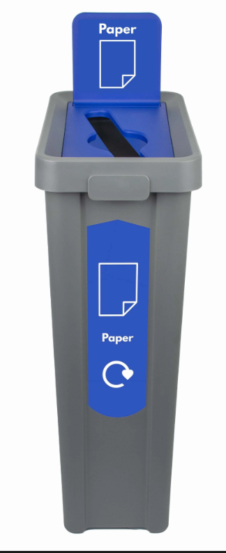 Slim Profile Recycling Bin with Integrated Signage - 70 Litre