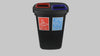 Large Durable 2 Compartment Recycling Bin with Inserts - 2 x 45 Litre
