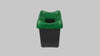 Open Top Recycling Bin with Coloured Lids and Stickers - 30 Litre