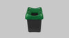 Open Top Recycling Bin with Coloured Lids and Stickers - 30 Litre