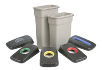 Slim Look Plastic Recycling Bin with Coloured Lids
