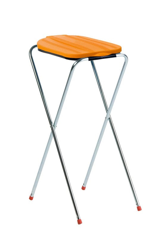 Foldable Single Sack Holder with an Orange Lid. Tubular Galvanised Steel Frame.