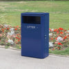 90L Dark Blue Slimline Outdoor Bin wit Litter designed with lockable door.