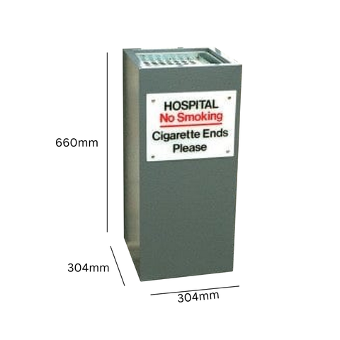 Square Metal Cigarette End Bin - 56 Litre