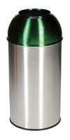 Stainless Steel Recycling Bin with Coloured Domed Lids - 40 Litre