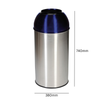 Stainless Steel Recycling Bin with Coloured Domed Lids - 40 Litre