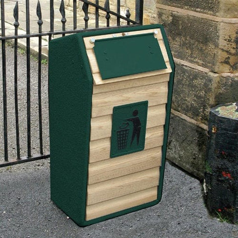 Timber Fronted Litter Bin - 105 Litres