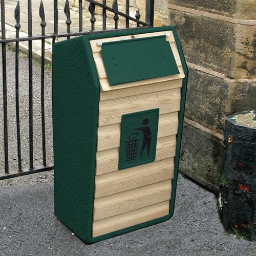 Timber Fronted Litter Bin - 105 Litres