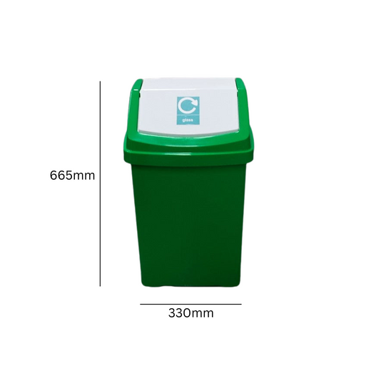 Flip Top Recycling Bin with Stickers - 50 Litre