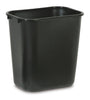 Black 27 litre waste paper bin, open top lid and tapered for nesting