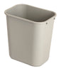 Rectangular plastic waste paper bin without lid in beige colour