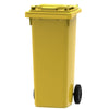 140 Litre plastic wheelie bin in Yellow