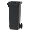 Charcoal grey 140 litre plastic wheelie bin