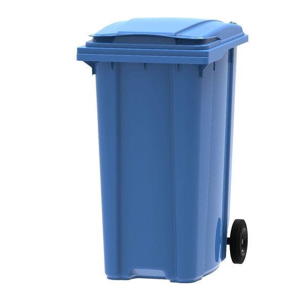 360 Litre plastic wheelie bin in blue