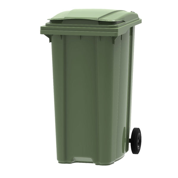 360 Litre plastic wheelie bin in green