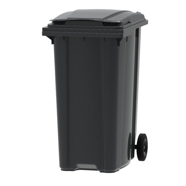 360 Litre plastic wheelie bin in grey