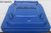 360 Litre plastic wheelie bin lid in blue with a slot aperture in the middle
