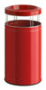 Large capacity ash and waste bin, powder coated in red with removable lid and internal bag ring