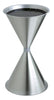 Silver bodied cigaretee stand in a diabolo shape