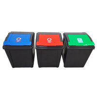 Recycling Bin with Coloured Lid and Choice of Sticker - 50 Litre