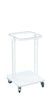 Mobile sackholder without lid, mobile on 4 wheels in white