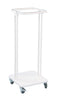 120 Litre  white mobile sackholder with 4 castor wheels and no lid