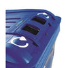 blue rubber recycling lid for a 660 litre wheelie bin with 2 holes in