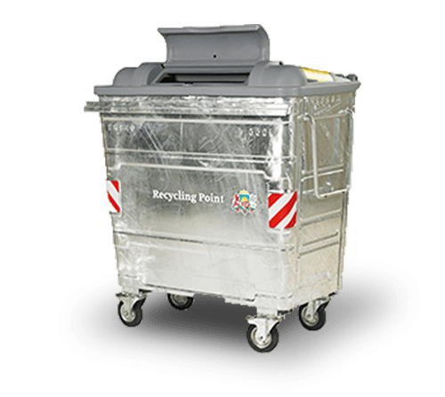 660 Litre Metal Wheelie bin with Choice of Lid