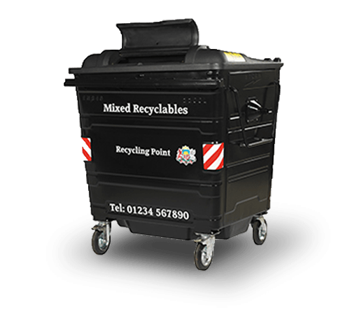 660 Litre Metal Wheelie bin with Choice of Lid