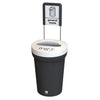 95 litre arena bin in a general waste label white lid and a black colored base.