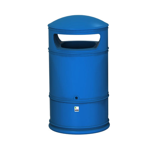 Hooded Top Litter Bin features a practical two-way aperture for easy waste disposal.