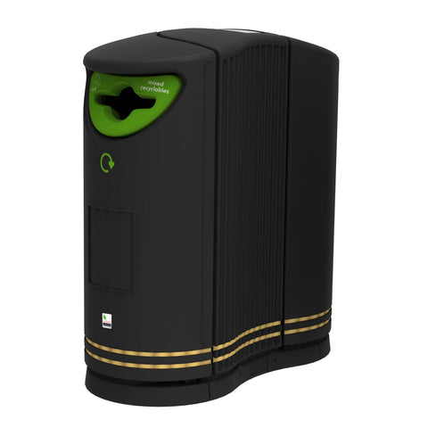 Twin Recycling Bin with Optional Decorative Gold Banding  - 170 Litre