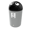 General waste label black lid Buddy Bin 84 litre. Sad aperture dome lid cylinder bin.