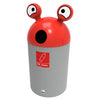 Hole style aperture Space Buddy with red lid and grey body and plastics graphic to the front