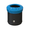 41 Litre paper recycling bin.  Black body with removable blue lid, complete with paper recycling label