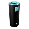 Aqua pod liquid disposable bin in black with blue inner ring and liquids label