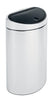White Brabantia Flat Back 40 Litre Capacity Top Opening Soft Touch Bin 