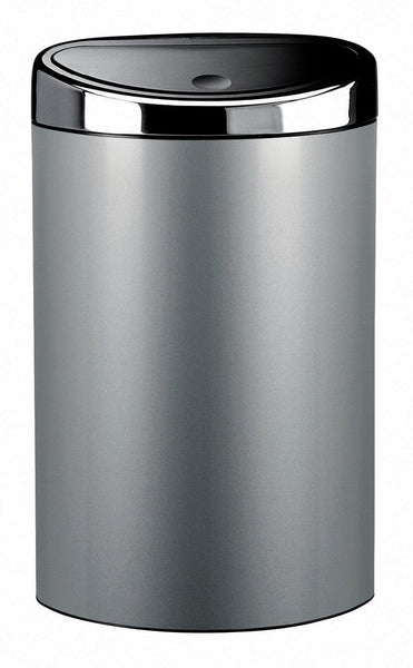 Matte Black Brabantia Space Saving Flat Back 40 Litre Soft Press Top Opening Bin