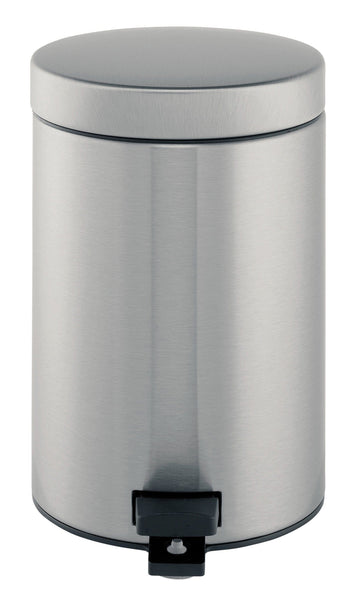 Brabantia small pedal bin in a matt stainless steel
