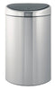 Metallic Grey Brabantia Flat Back 40 Litre  Soft Touch Bin with Removable Lid